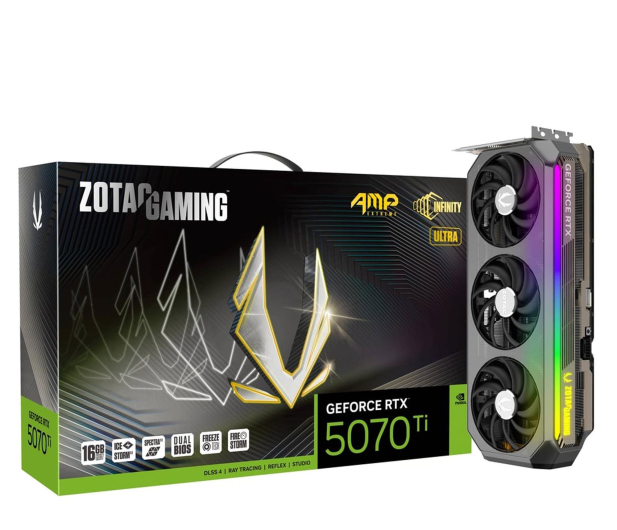 ZOTAC GeForce RTX 5070 Ti AMP Extreme INFINITY Ultra 16GB GDDR7 - 1330982 - zdjęcie